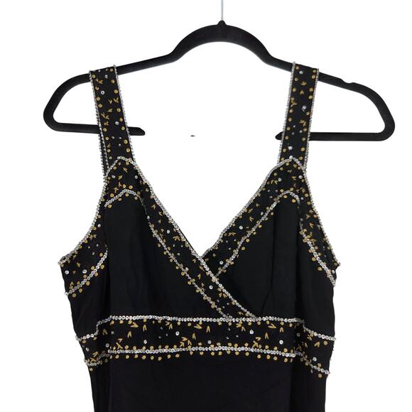 VINTAGE CHARLOTTE RUSSE LARGE Y2K BEADED ASYMMETRIC KNEE LENGTH DRESS - Picture 2 of 6